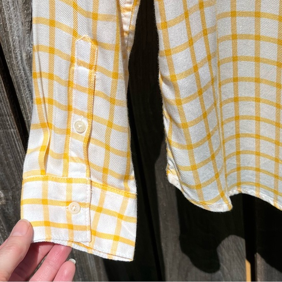 Banana Republic yellow plaid button down shirt size small - Picture 12 of 17